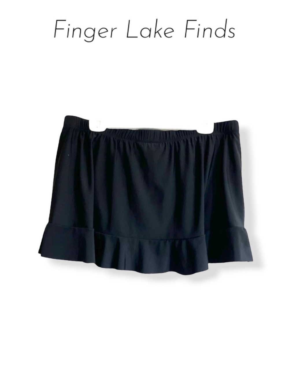 NWT Black Ruffled Swim Skirt, 2X